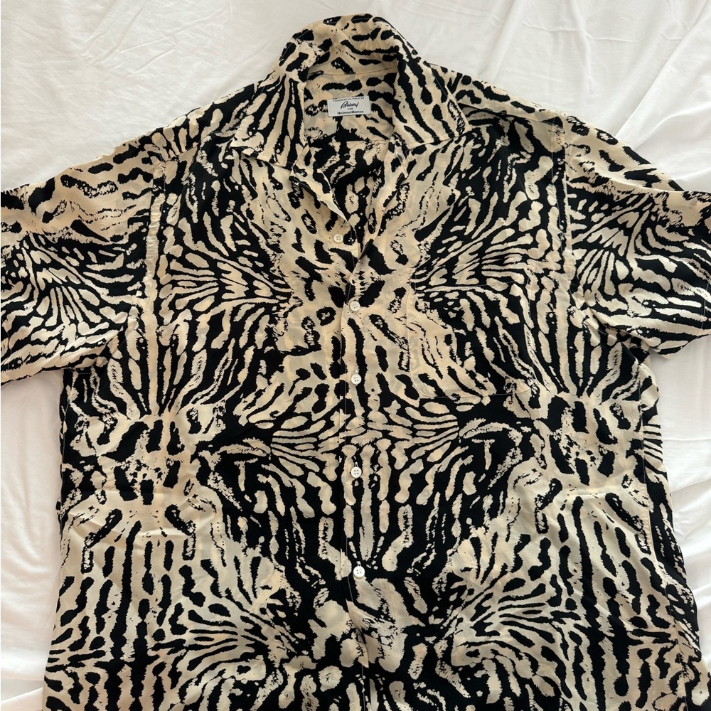 Brioni Animal Print Button-Up Shirt